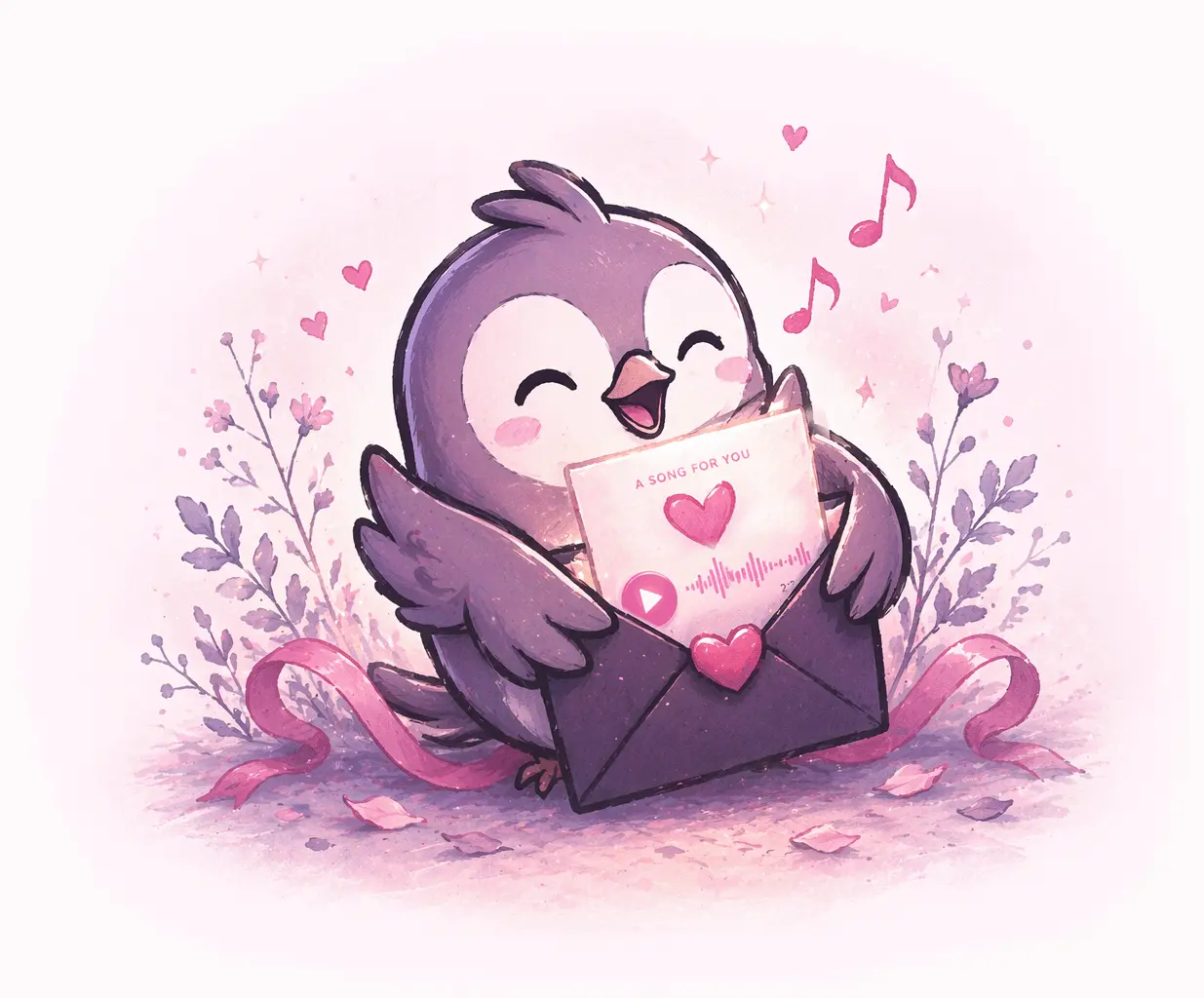 Melogram bird illustration